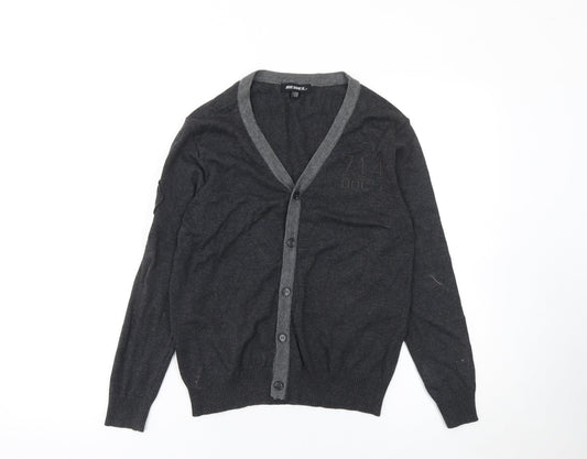 Boys UK Size 11-12 Years Rebel Grey Cardigan Jumper