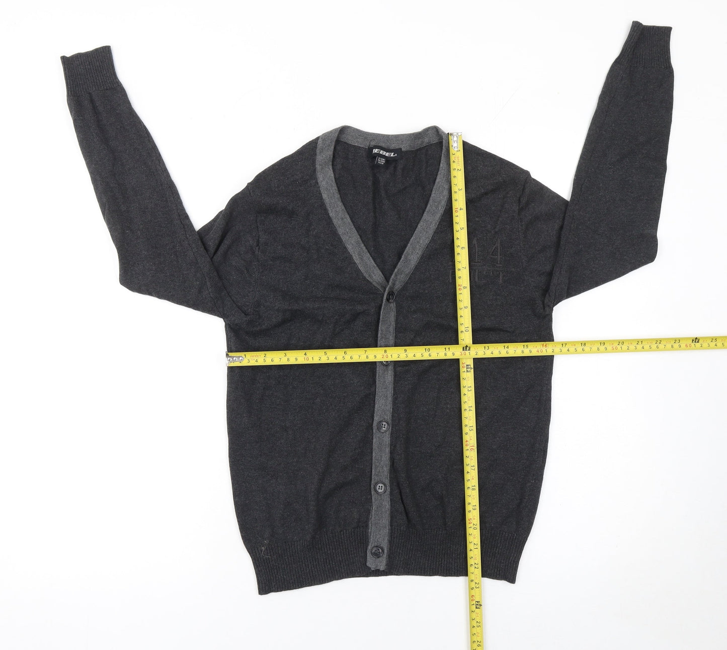 Boys UK Size 11-12 Years Rebel Grey Cardigan Jumper