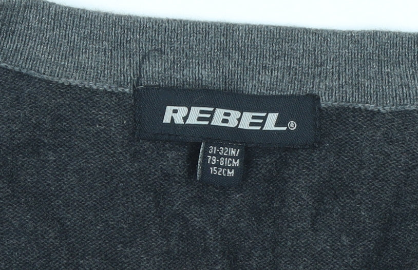 Boys UK Size 11-12 Years Rebel Grey Cardigan Jumper