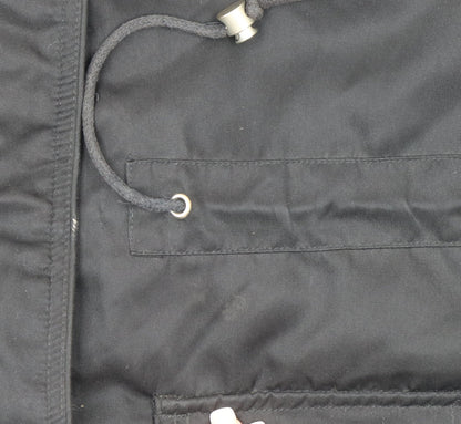 New Look Women's Black Parka Coat Size 12 Hooded Faux Fur Winter Jacket