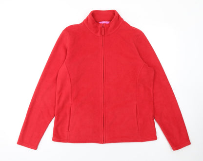 Marks and Spencer Women Red Fleece Full Zip Jacket Size 16