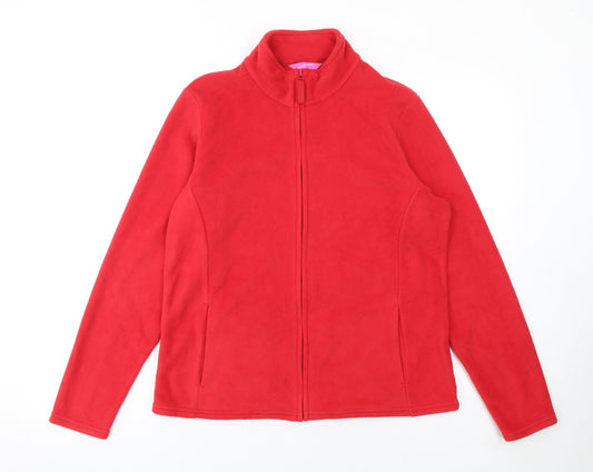 Marks and Spencer Women Red Fleece Full Zip Jacket Size 16