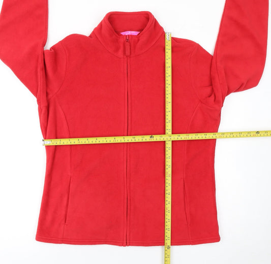 Marks and Spencer Women Red Fleece Full Zip Jacket Size 16