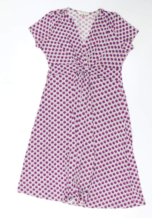 East Women Pink Polka Dot Stretch Shift Dress Size 10