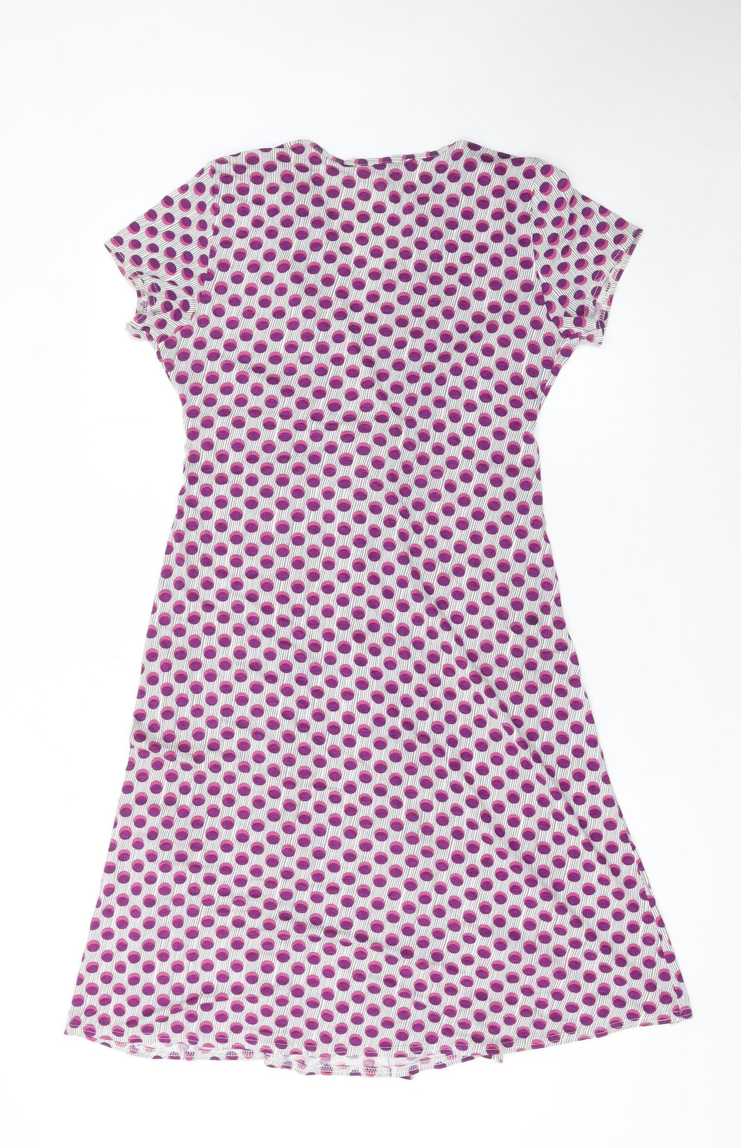 East Women Pink Polka Dot Stretch Shift Dress Size 10