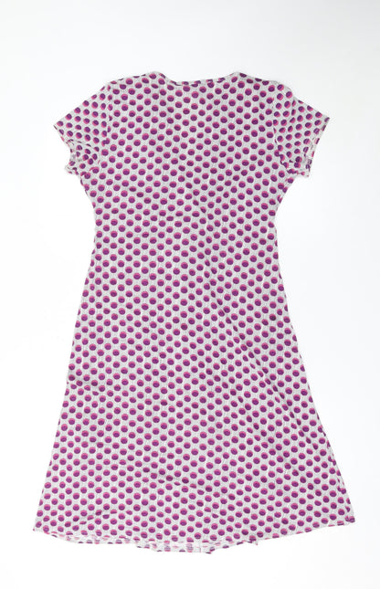 East Women Pink Polka Dot Stretch Shift Dress Size 10