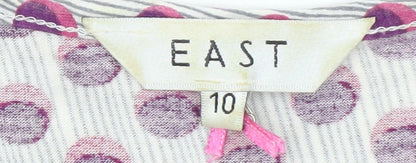 East Women Pink Polka Dot Stretch Shift Dress Size 10