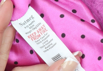 Nutmeg Girls Pink Faux Fur Hooded Winter Jacket 9-12 Months