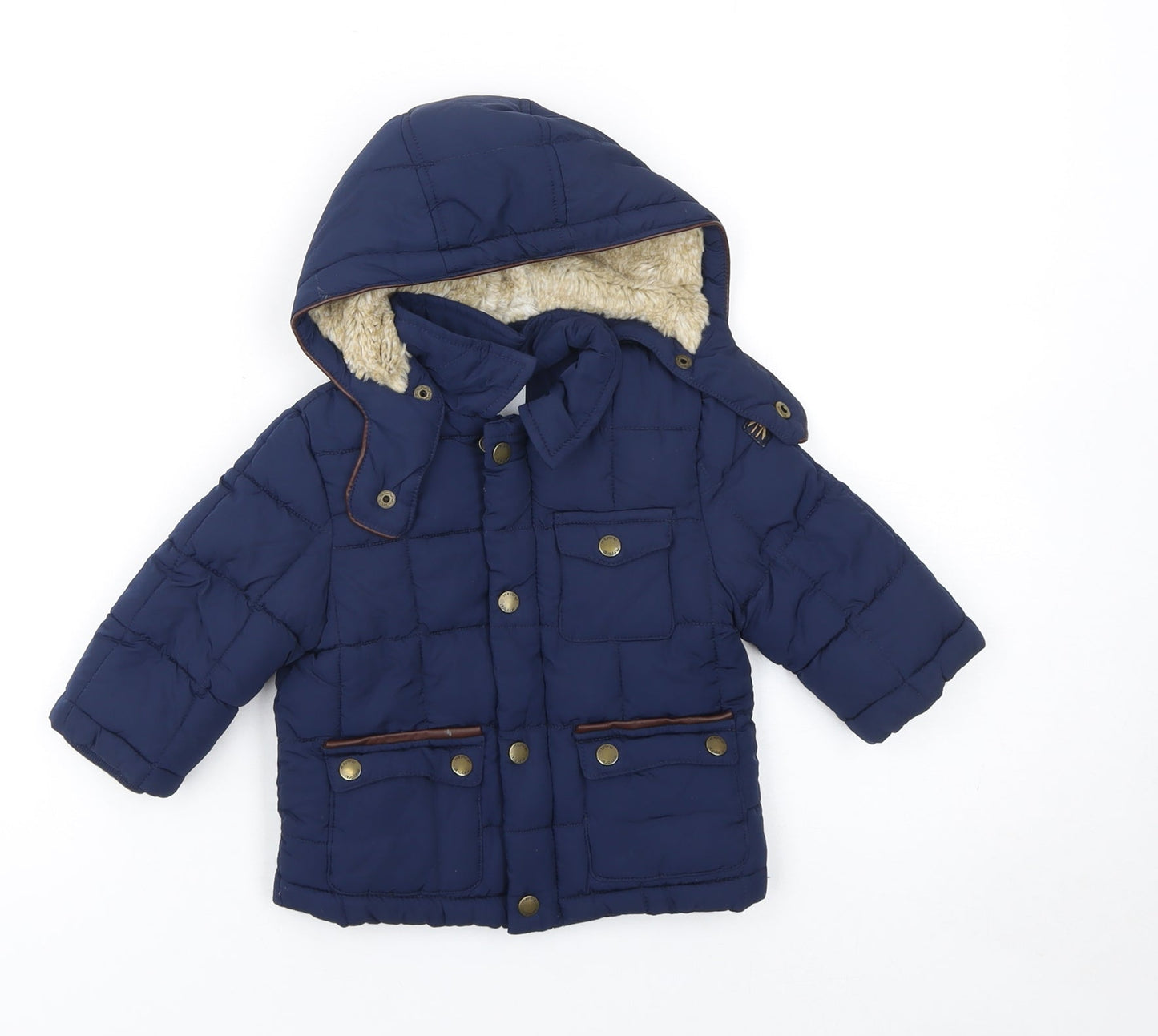 Mayoral Unisex Baby Blue 9-12 Months Hooded Puffer Jacket