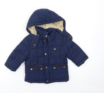 Mayoral Unisex Baby Blue 9-12 Months Hooded Puffer Jacket