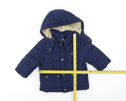 Mayoral Unisex Baby Blue 9-12 Months Hooded Puffer Jacket