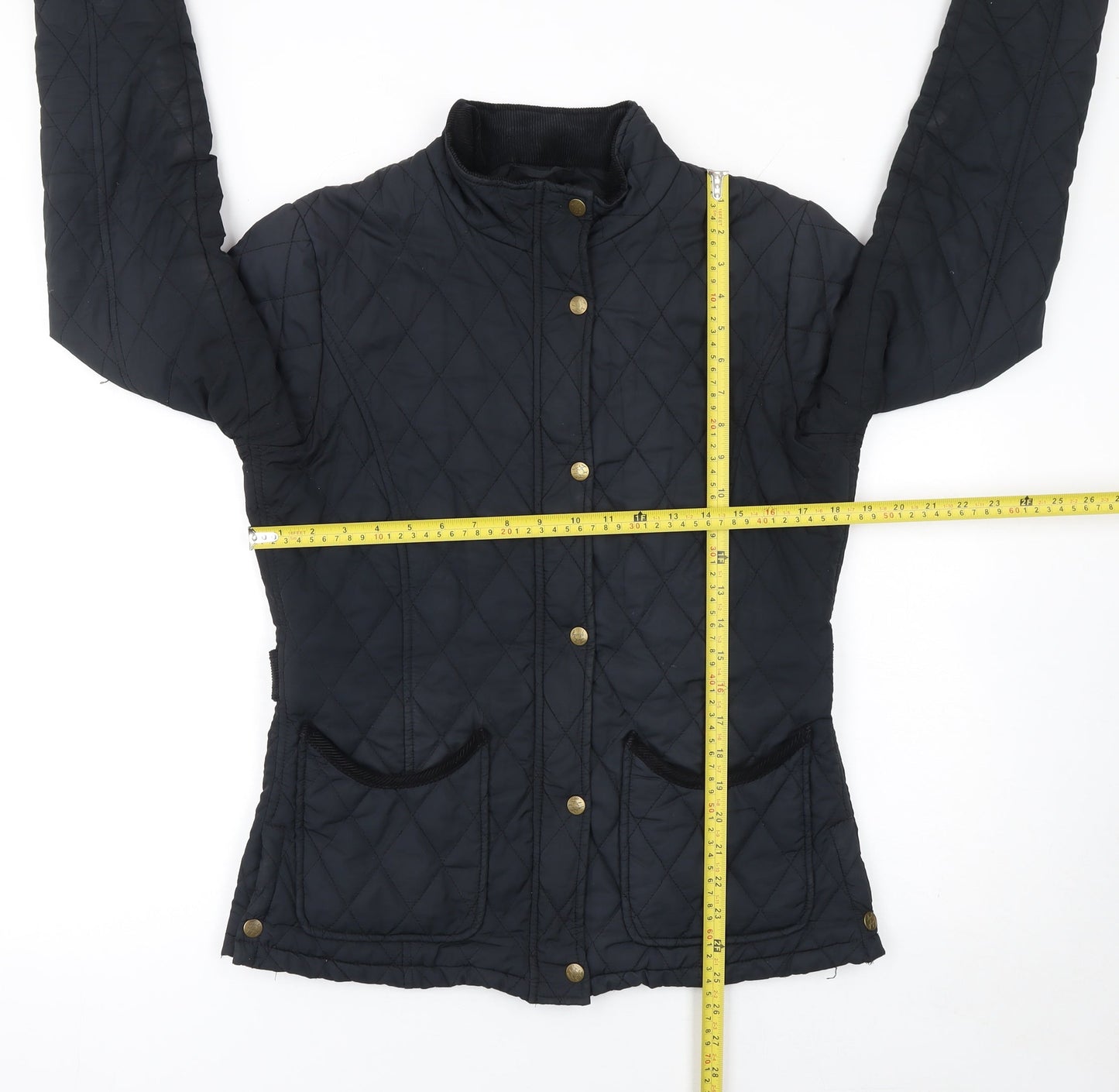 Womens UK Size 10 Jack Murphy Black Quilted Coat