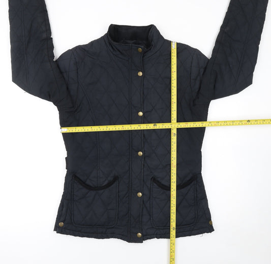 Womens UK Size 10 Jack Murphy Black Quilted Coat