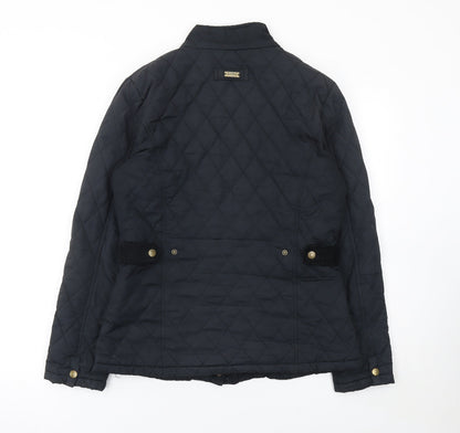 Womens UK Size 10 Jack Murphy Black Quilted Coat