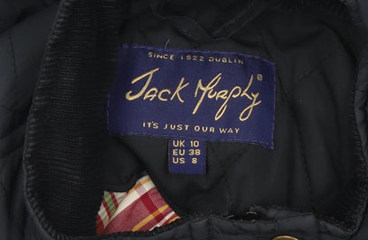 Womens UK Size 10 Jack Murphy Black Quilted Coat