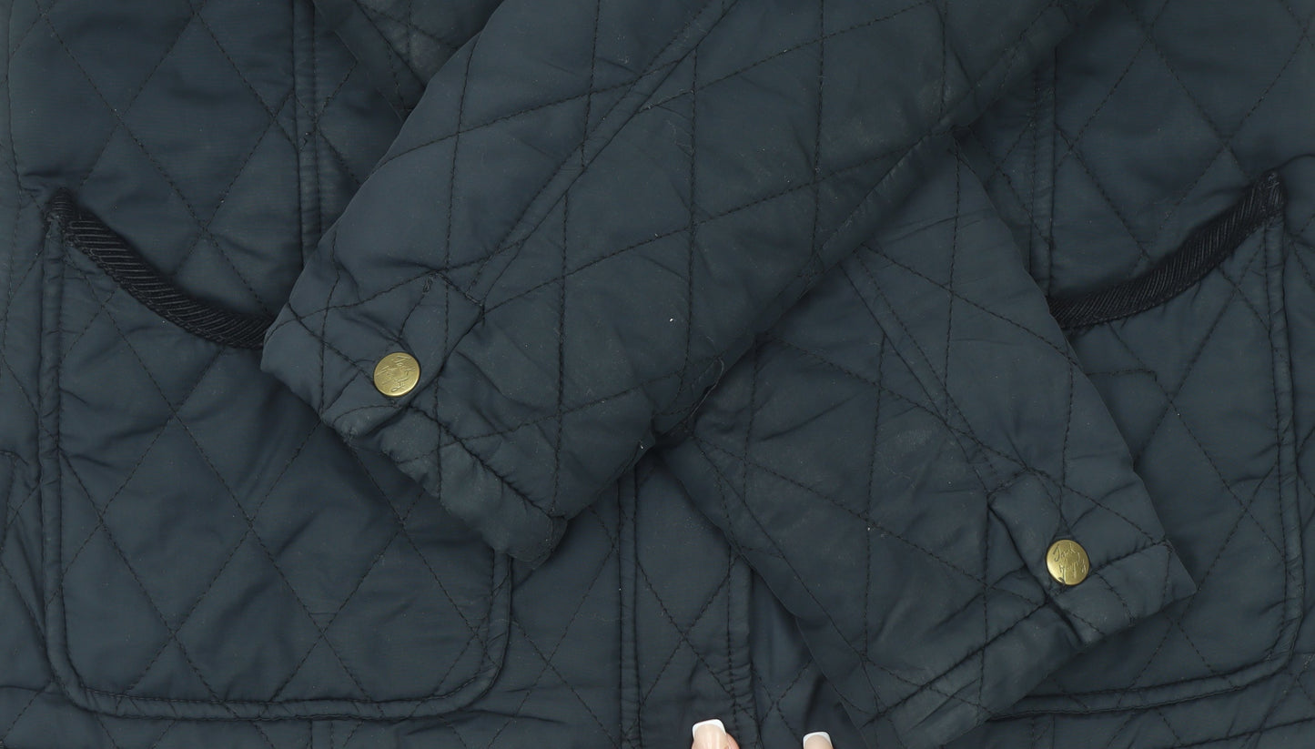 Womens UK Size 10 Jack Murphy Black Quilted Coat