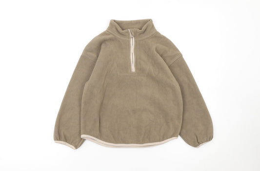 George Boys Beige Fleece 1/4 Zip Pullover Sweatshirt 5-6 Years