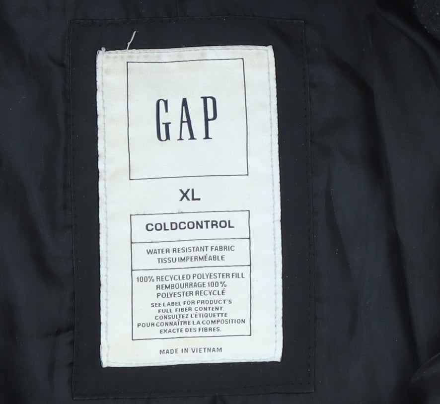 GAP Women's Black XL Puffer Jacket Water Resistant Lined