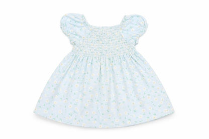 Little Me Girls Blue Floral Smocked A-Line Dress 24 Months