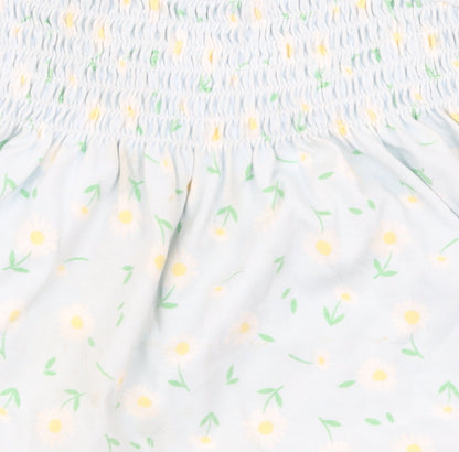 Little Me Girls Blue Floral Smocked A-Line Dress 24 Months