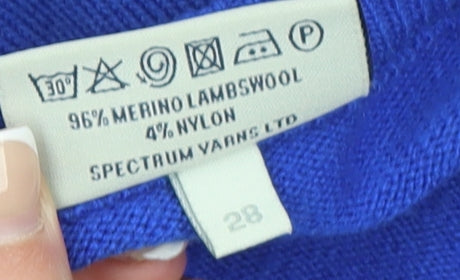 Glenbrae Mens Blue Wool V-Neck Golf Jumper Size L