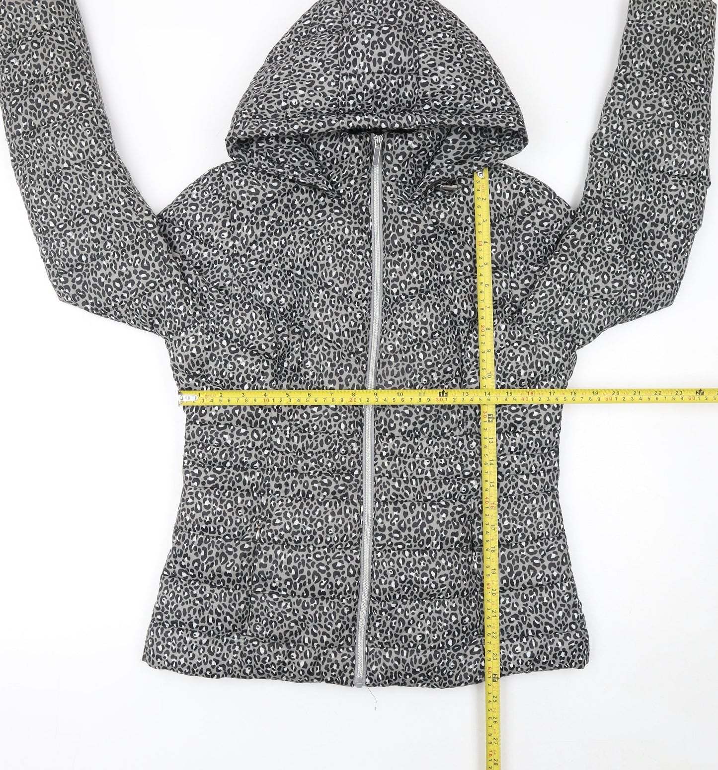 Womens UK Size 10 F&F Grey Puffer Jacket