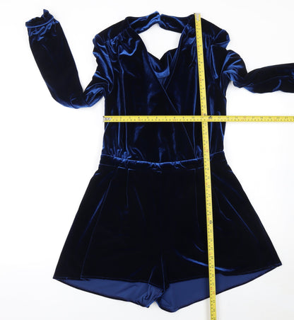Womens UK Size 12 Topshop One-Piece Blue Playsuit