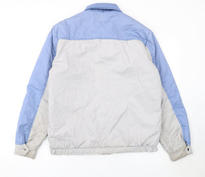 Lord Anthony Womens Blue Grey Vintage Puffer Jacket M Winter Zip Up