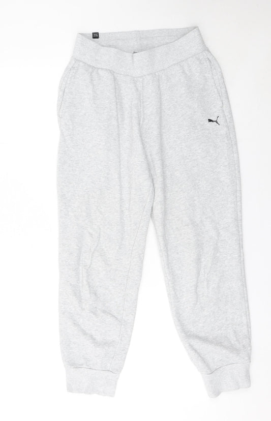 Puma Women's Grey XS Jogger Sweatpants with Elastic Waist
