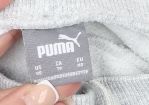 Puma Women's Grey XS Jogger Sweatpants with Elastic Waist