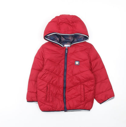 Mayoral Unisex Baby Red Puffer Jacket 18-24 Months Hooded Quilted Coat