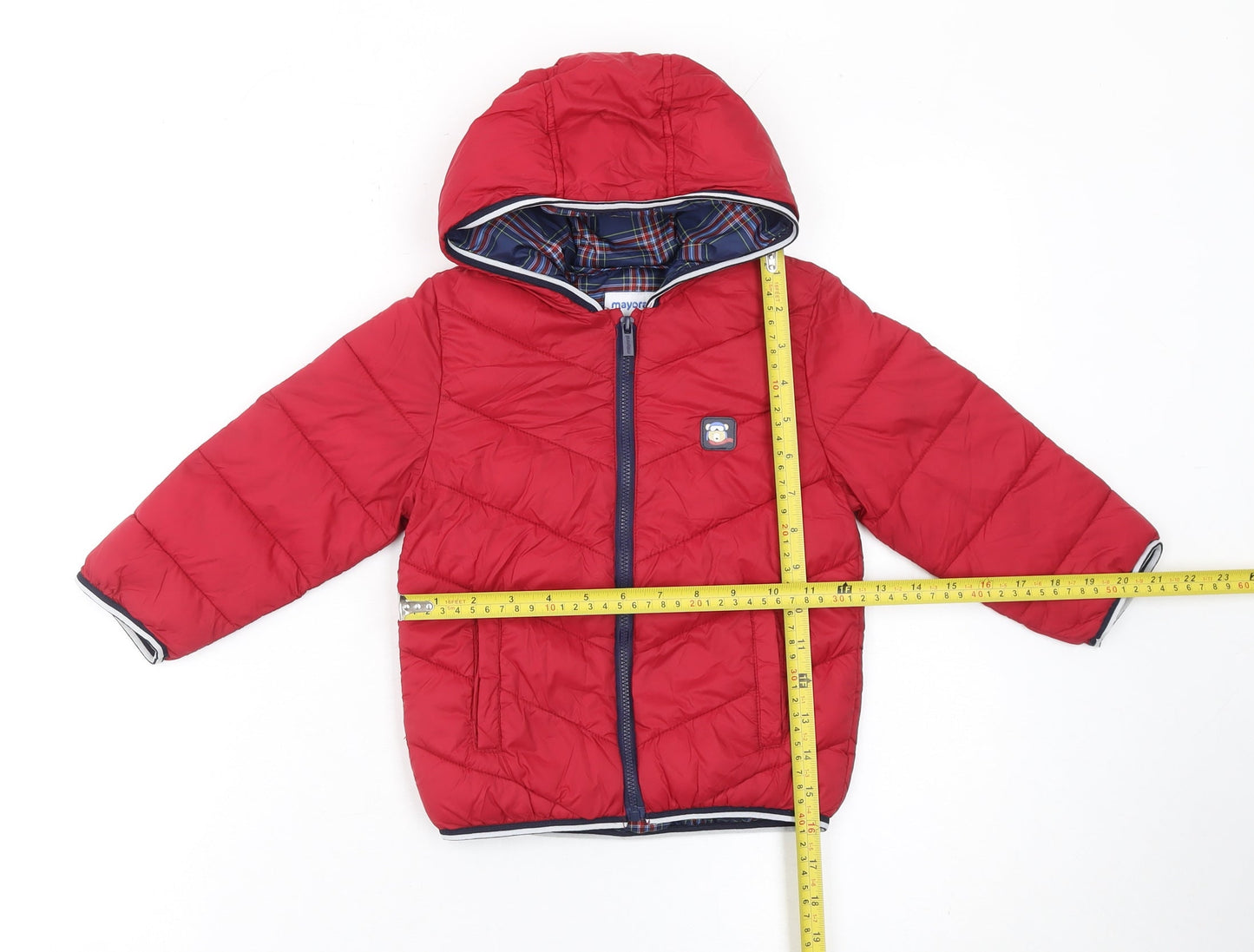 Mayoral Unisex Baby Red Puffer Jacket 18-24 Months Hooded Quilted Coat