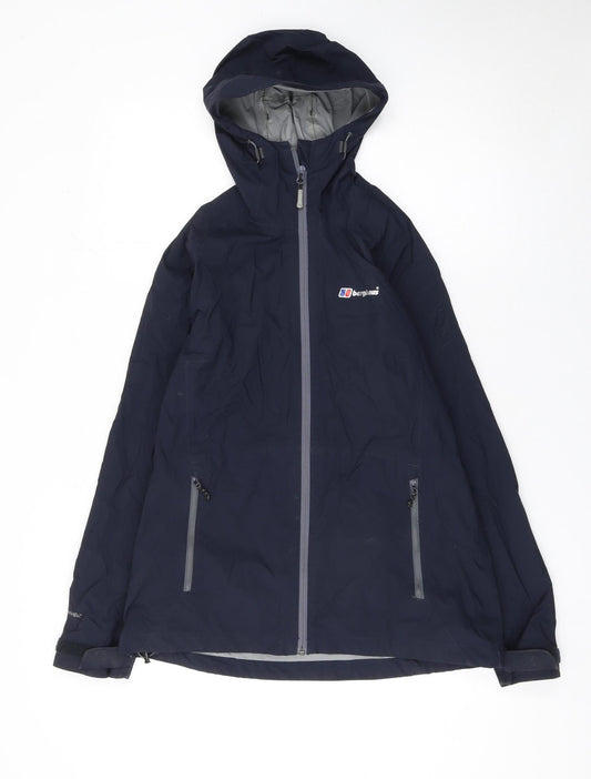 Berghaus Womens Blue Waterproof Hooded Rain Jacket Size 12