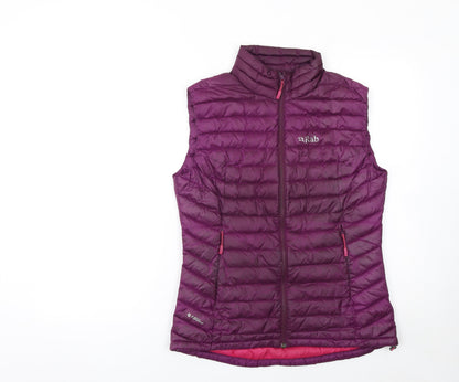 Rab Womens Purple Down Puffer Waistcoat Gilet UK 10 Insulated Outdoor