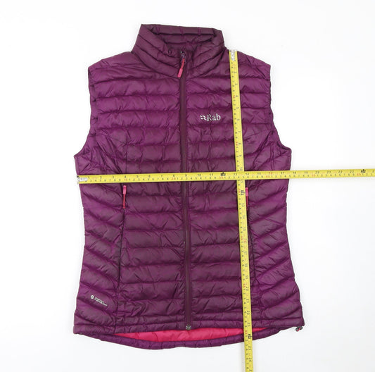 Rab Womens Purple Down Puffer Waistcoat Gilet UK 10 Insulated Outdoor