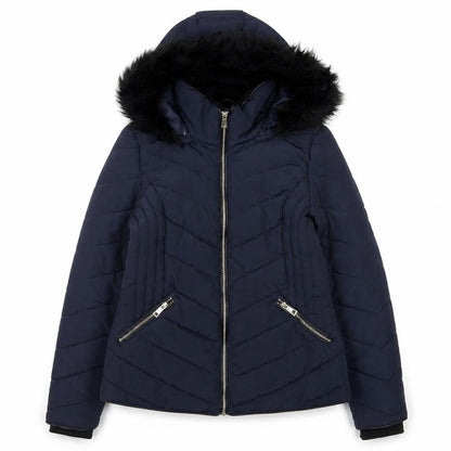 Womens UK Size 12 F&F Blue Puffer Jacket