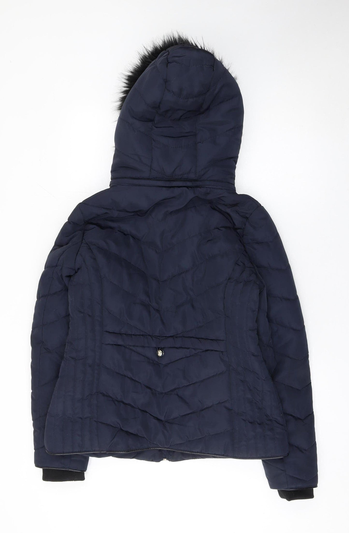 F&F Women's Blue Hooded Quilted Puffer Jacket Size 12