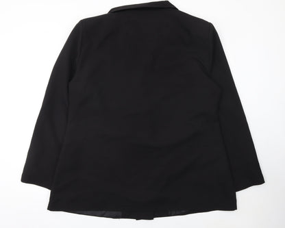 Boohoo Women Black Size 22 Double-Breasted Blazer Jacket