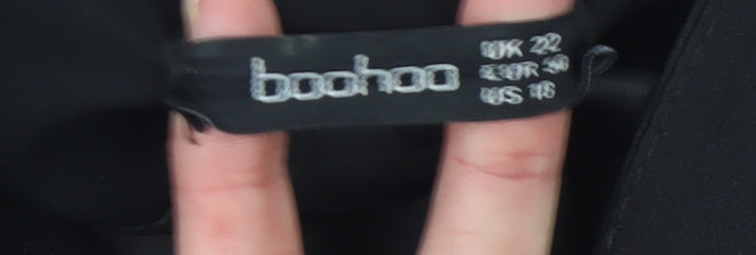 Boohoo Women Black Size 22 Double-Breasted Blazer Jacket