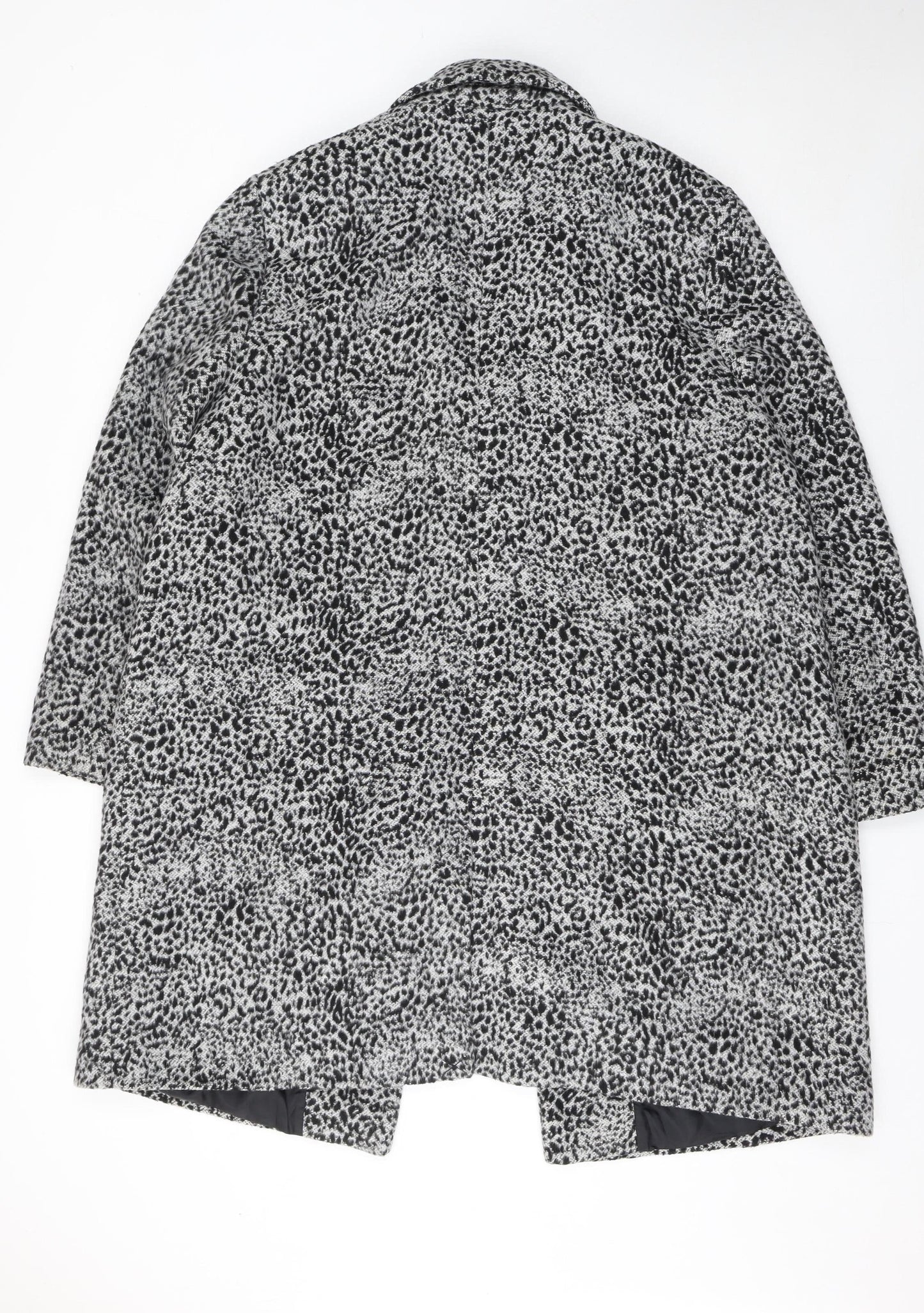 George Women’s Grey Animal Print Mid-Length Wool Blend Coat Size 20