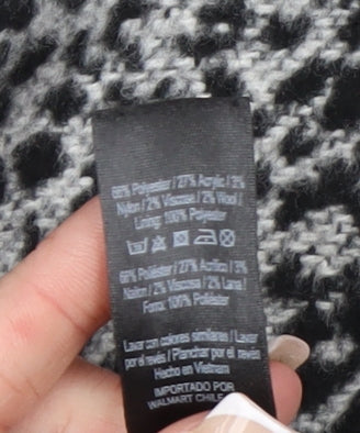 George Women’s Grey Animal Print Mid-Length Wool Blend Coat Size 20