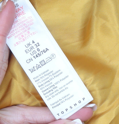 Womens UK Size 4 Topshop Regular Yellow Blazer