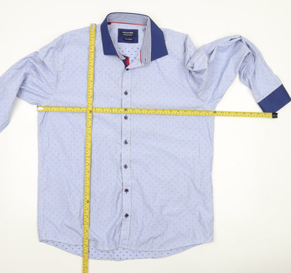 Advise Men's Blue 2XL Slim Fit Long Sleeve Dress Shirt