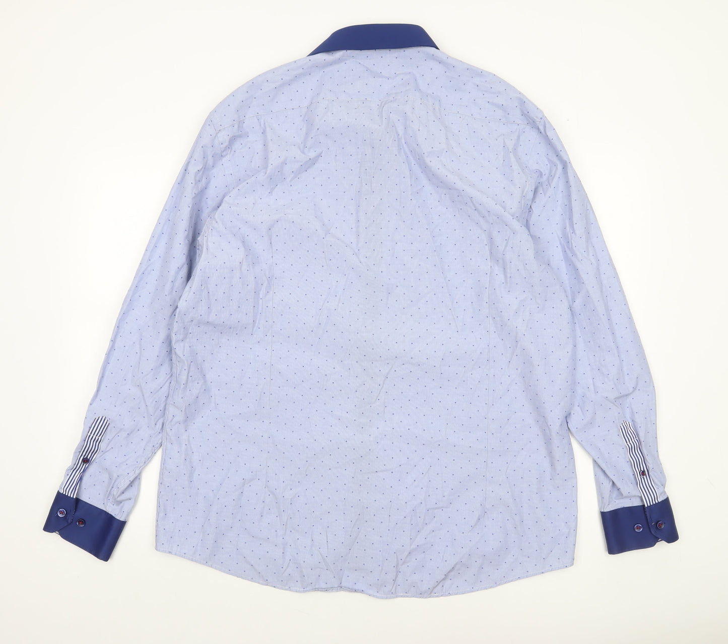 Advise Men's Blue 2XL Slim Fit Long Sleeve Dress Shirt