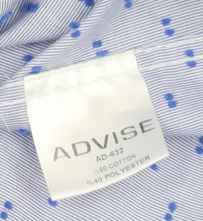 Advise Men's Blue 2XL Slim Fit Long Sleeve Dress Shirt