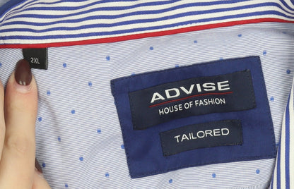 Advise Men's Blue 2XL Slim Fit Long Sleeve Dress Shirt