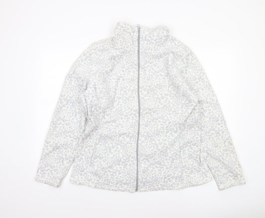 Old Navy Women’s Grey Animal Print Fleece Zip Jacket XL