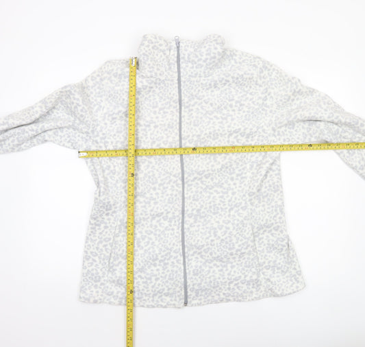 Old Navy Women’s Grey Animal Print Fleece Zip Jacket XL