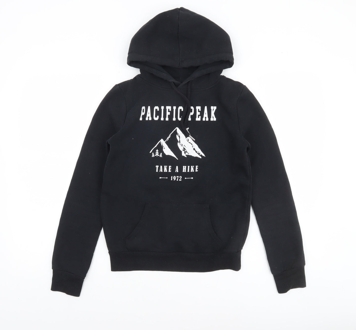 Primark Women’s Black Pullover Hoodie Size 4 Pacific Peak Graphic