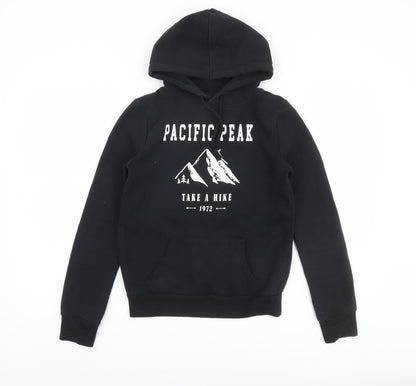 Primark Women’s Black Pullover Hoodie Size 4 Pacific Peak Graphic